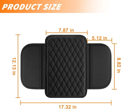 Car Armrest Pad Center Console Box Cover Leather Protector Cushion Accessories - Picture 8 of 14