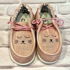 HEY DUDE PINK CAT Lightweight Slip-On Baby Toddler GIRLS Shoes Size 7