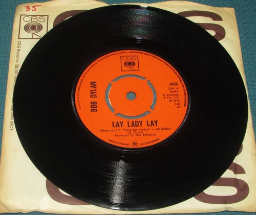BOB DYLAN Lay Lady Lay ORIGINAL 1st UK CBS 1969 45" EX AUDIO