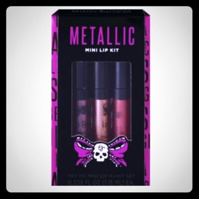 Tattoo Junkee Metallic Mini Lip Kit Set, Non-sticky, Long Lasting,(3 pack)