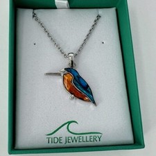 Kingfisher Paua Shell Necklace Pendant Tide Abalone Jewellery Gift Box
