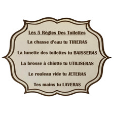 Plaque de Porte Toilettes Humour en Bois,  Panneau WC Drôle et Décoratif