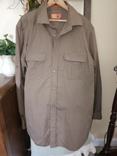 Bear Grylls Button Down Shirt mens XL Brown Hunting Fishing Hiking Tactical