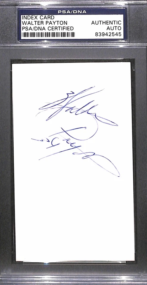 Walter Payton "Rookie Year Auto" Autographed 3x5 Signed Index Card (RC) PSA/DNA - Image 3 of 3