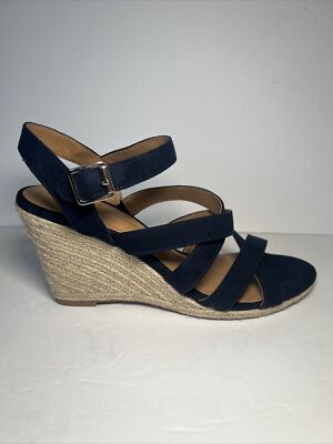 DV8 Plum Espadrille Wedge Dolce Vita Women s Size 8.5 Navy Blue Ankle Strap