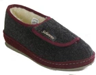 SCHAWOS Warm Slippers Home Felt Black Red Real Wool Hook and Loop NEW