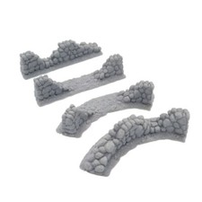 RUINED STONE FENCE BOUNDARY SCENERY TERRAIN LOTR FANTASY VILLAGE QP3D