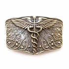Medical brass belt buckle Caduceus, Handmade physician Medical Corps buckle