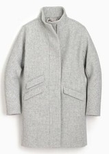 J.crew Cocoon Coat Sz 10p In Heather Dusk Grey Italian Stadium Cloth Wool - Nwot