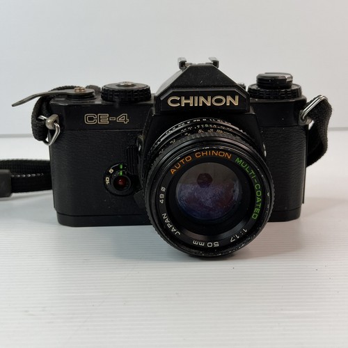 CHINON CE4S 35mm Film SLR Manual Camera 50mm F/1.7 MC Lens UNTESTED