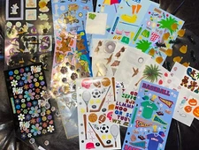 Lot Of Scrapbook Open Packs Stickers With Creative Memories Case and Tin