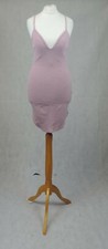 Missguided Strappy Plunge Bodycon Dress Mauve Size 6 Uk CR101 BB 07