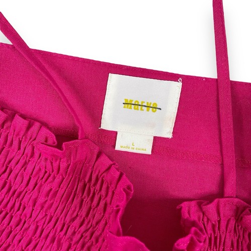 Top Maeve Mujer Grande Rosa Fucsia Correas Ajustables Verano Mezcla de Lino - Imagen 7 de 13