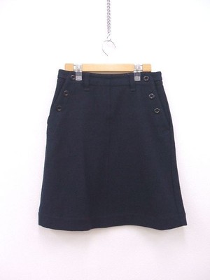 595-232462 wool skirt Navy 2-1120T△ UK