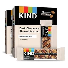 KIND Dark Chocolate Almond Coconut Snack Bars 24 Count Gluten Free 1.4oz
