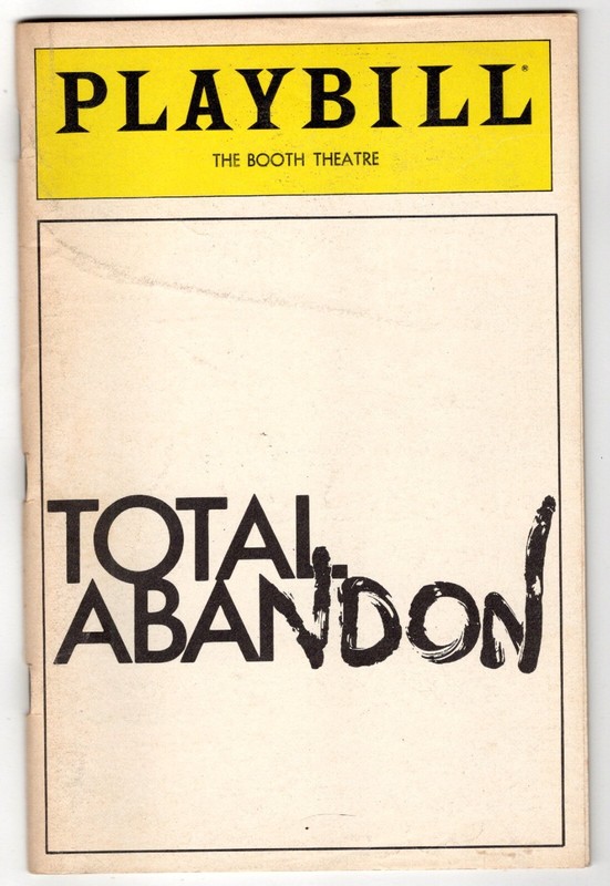 TOTAL ABANDON April 1983 Playbill: Richard Dreyfuss, John Heard
