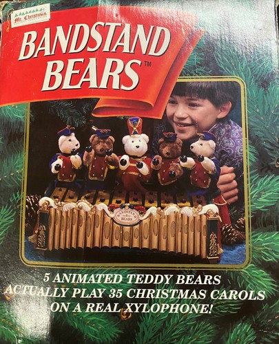 Mr. Christmas Bandstand Bears Musical 5 Animated Teddy Bears Xylophone 35 Carols | eBay
