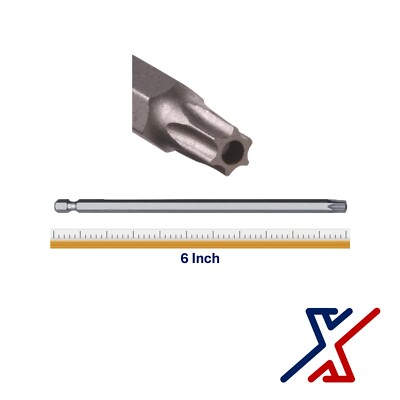 T-10 Tamper-Resistant / Security Star Bit, 6'' Long by X1Tools (1 Bit - 100 Bits)