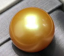 Huge 17-18mm South Sea Genuine Gold Near Round Loose Pearl Undrill women jewelry