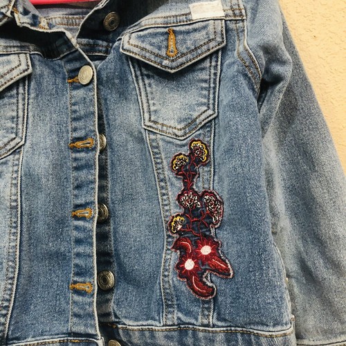 80% Cotton Denim Blue Jean Jacket For Girls Size 5 By 7 Seven For All Mankind - Picture 3 of 8