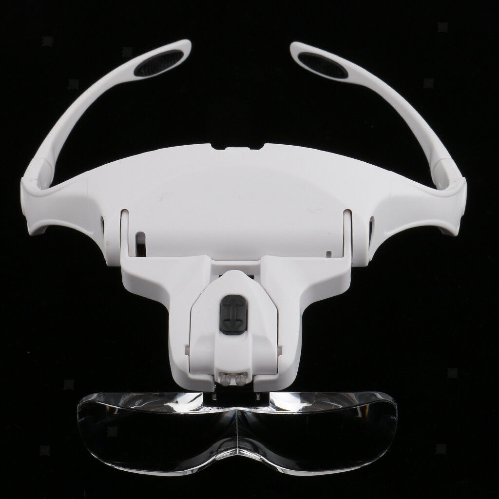 LED Light Magnifying Glasses with 5 Lens for Hobby Jeweler Eyelash Extension