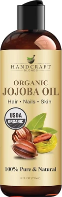 Handcraft Blends USDA Organic Jojoba Oil - Cold-Pressed 236 Ml - 100% Pure and N