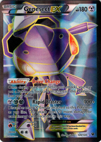 Pokemon genesect Ex NEW & MINT 120/124 Full Art Card ULTRA RARE Fates  Collide NM