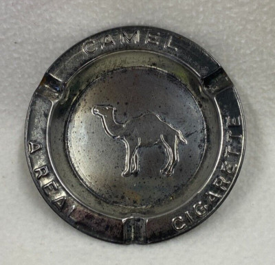 Vintage Camel Real Cigarettes Tin Ashtray Tobacco Advertising