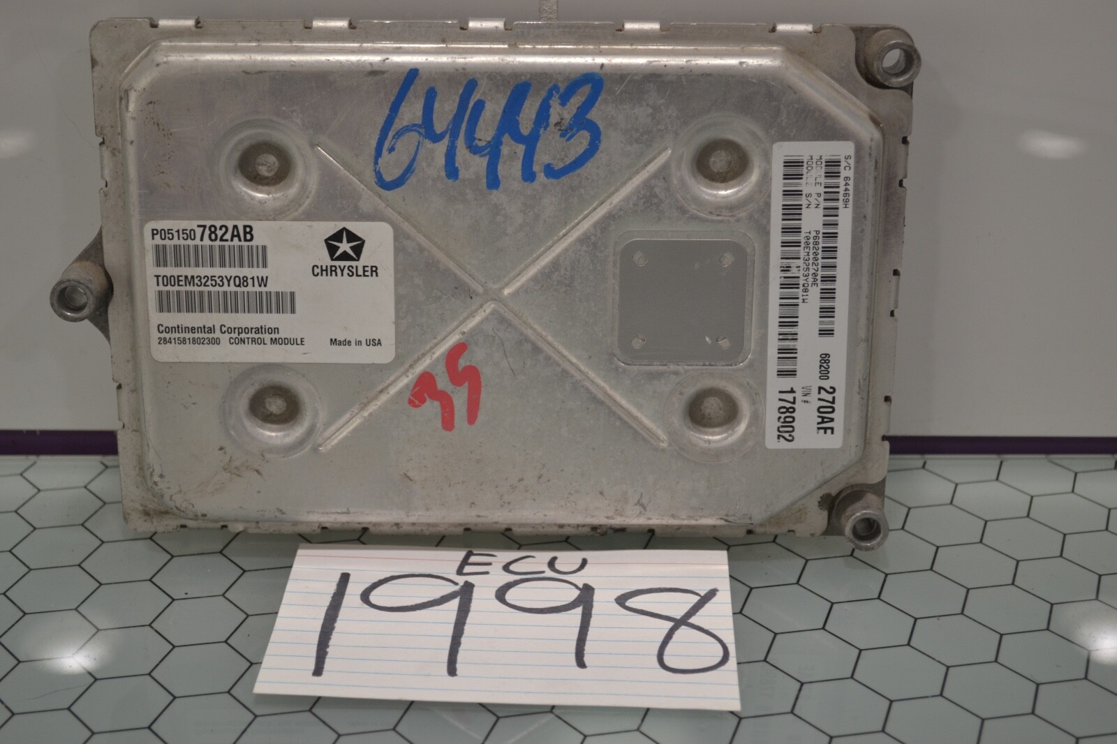 14 Dodge Journey #1998 Engine Computer ECM ECU P05150782AB