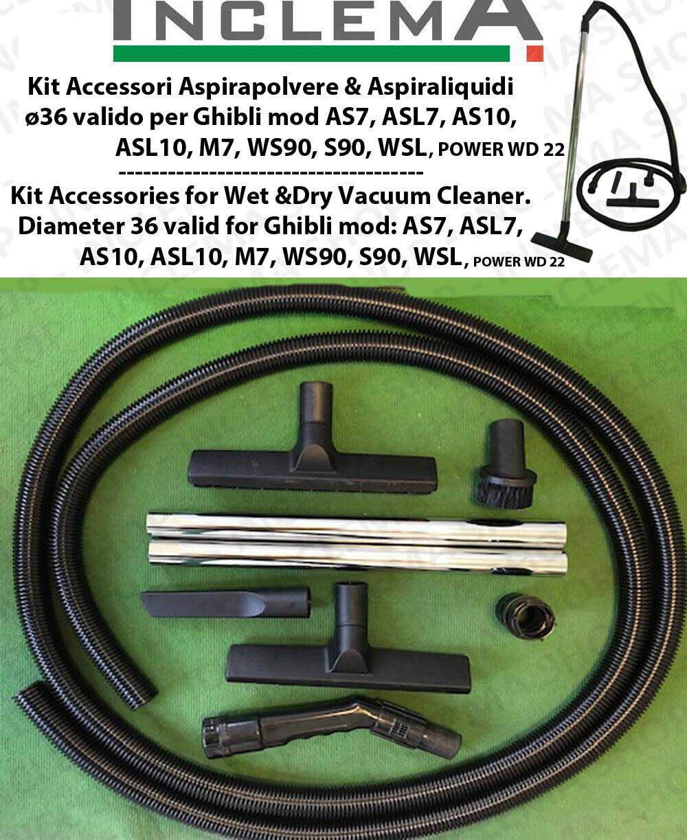 KIT Accesorios  Aspiradores en seco/húmedo ø36 válido para Ghibli AS7, AS10, 