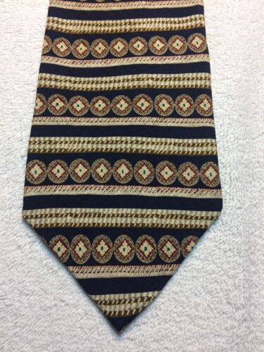 KENNETH COLE MENS TIE 4 X 58 NAVY BLUE WITH GOLD … - image 1