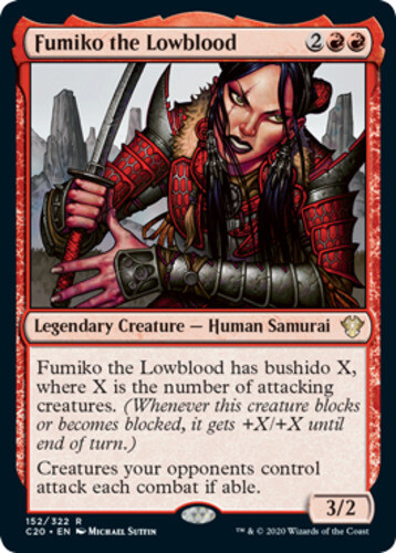 x1 Fumiko the Lowblood R MTG Commander 2020 M/NM, English