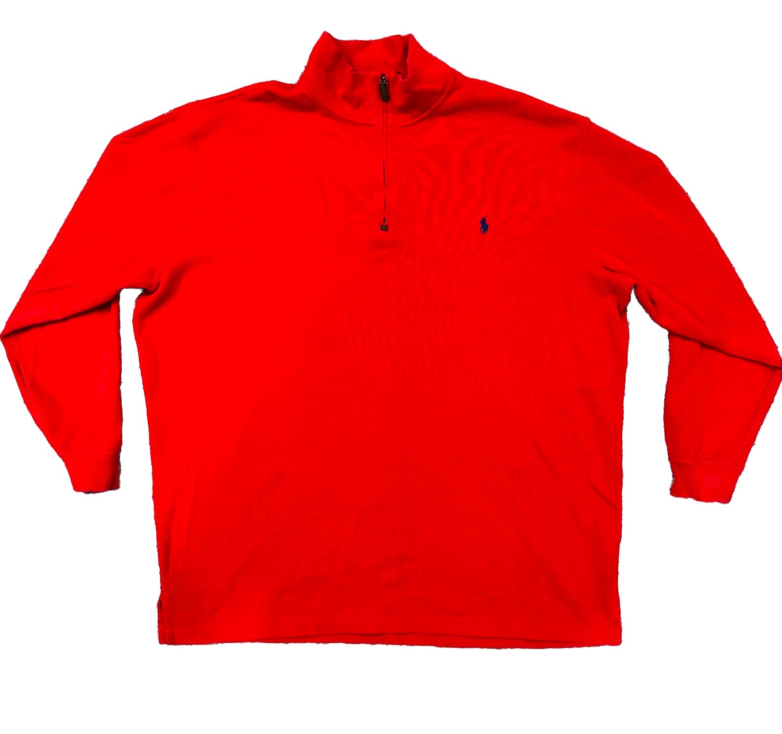 PONY POLO RALPH LAUREN Maglione 1 4 Cerniera Uomo 3XLT Alto Rosso Navy Pullover Camicia Pullover