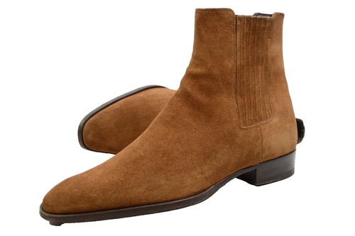 GUCCI (Tom Ford era) Leather Chukka Boots, Size 41.5, Brown mens