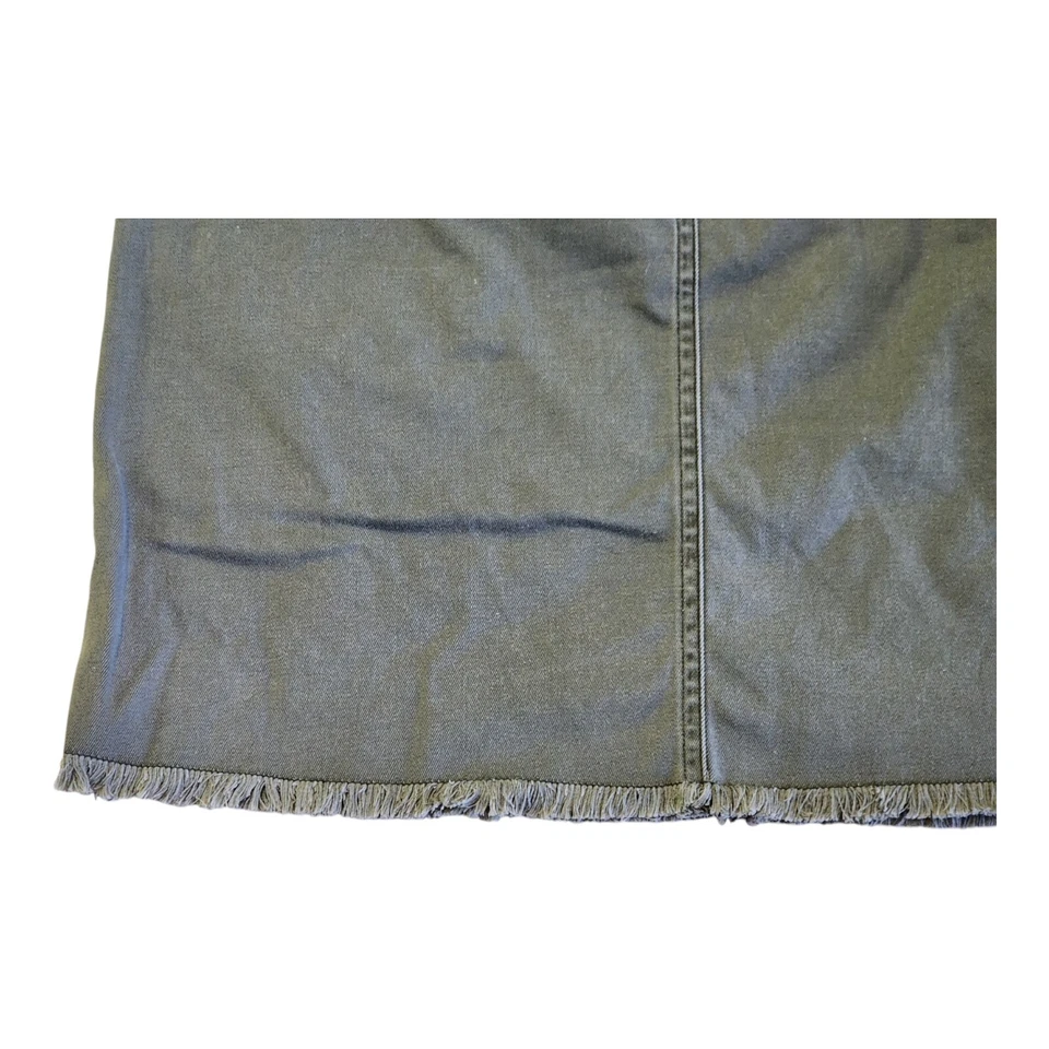 Falda Jean Moda International Verde Mujer Talla 8 30x16 Deshilachada Botón Mosca  Foto 3 de 4