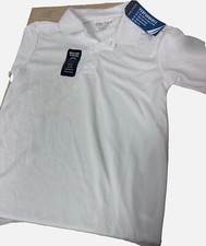Nautica Boys School Uniform Short Sleeve Polo Shirt- White M