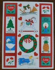 Vintage 1985 Hallmark Christmas stickers seals, unused