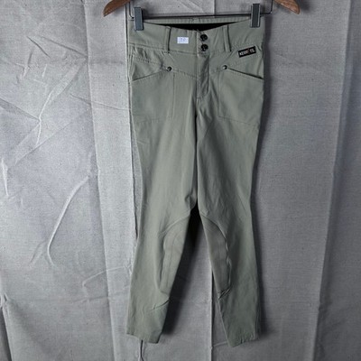 Kerrits Kids Equestrian Riding Breeches Tan Knee Patch Performance Pants Size M