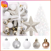 Weihnachtsbaum Deko Set 29 StüCk Mini Weihnachtskugeln Gold Weiß Silber 3 Cm