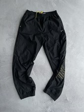 Vintage Nike Nylon 00s Track Pants Black Big Logo Y2K Swoosh Men  s L
