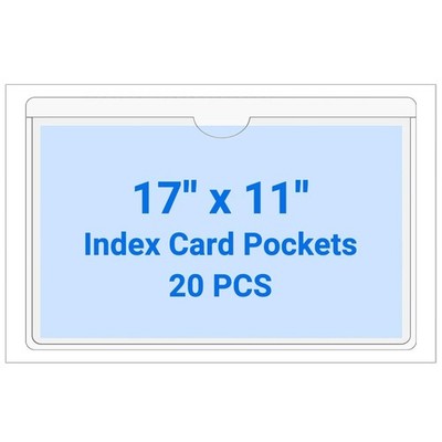 20 PCS Clear Adhesive Plastic Label Pockets, Binder Spine Business & Library ...