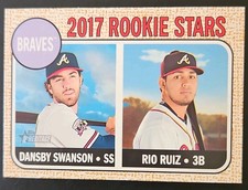 Topps Heritage 2017 Rookie Stars #76 Dansby Swanson Rio Ruiz Braves Card
