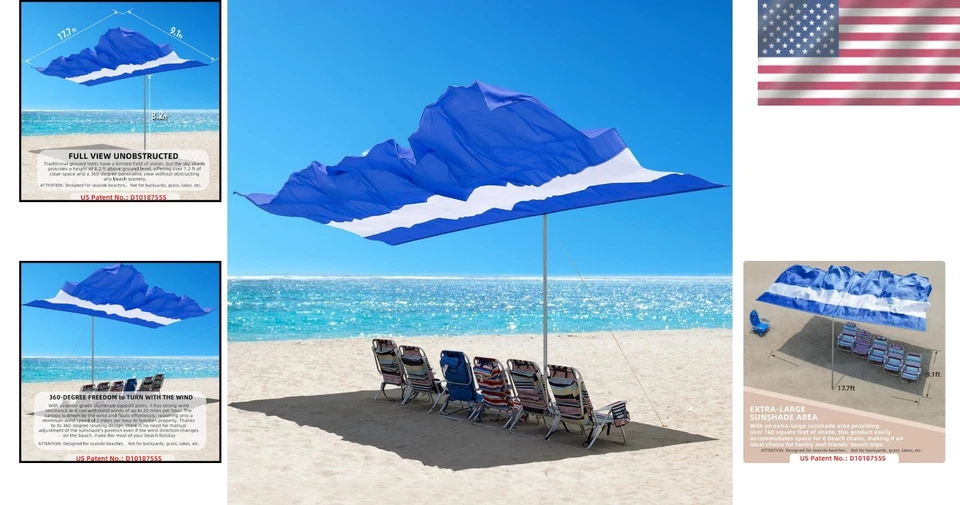 High-Quality Portable Beach Tent for 6 - Sets Up in Minutes, 360-Degree View - Image 2 of 4