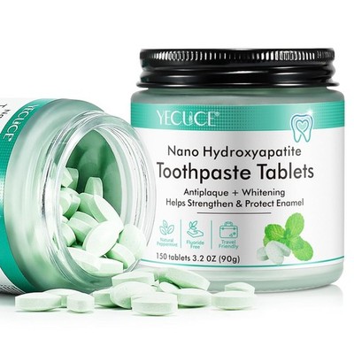 Toothpaste Tablets 150 Count Nano Hydroxyapatite Xylitol Chewable Fluoride Free