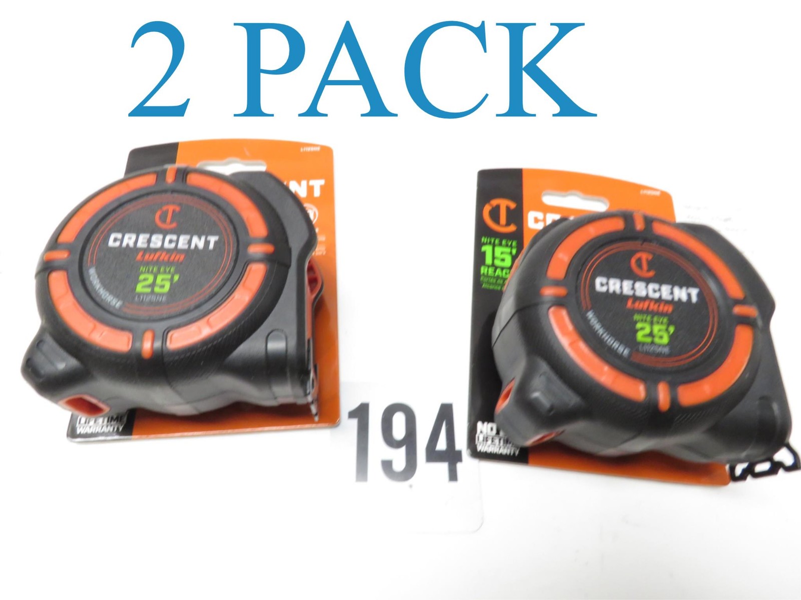 2X Crescent L1125NE 1-1/4" x 25' WORKHORSE NITE EYE Tape Mea