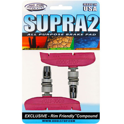 Kool-Stop T3 Supra 2 V-Brake Bremsbeläge für Aluminiumfelgen, Rosa