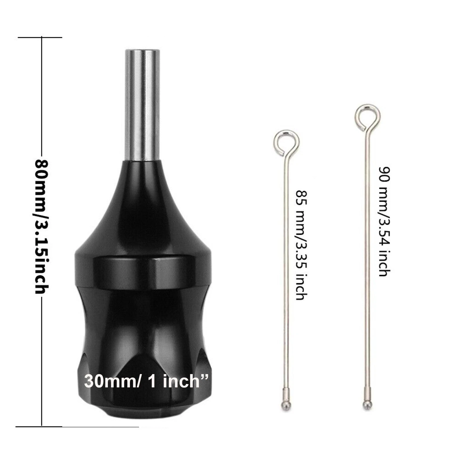 30mm Black Tattoo Aluminum Alloy Cartridge Grip Needle Plungers image 1