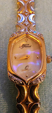 Jacques Prevard Womens Quartz Gold Tone Bracelet Watch Mother of Pearl Dial