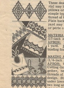 Huck Linen Embroidery Patterns Bunny Geometric Design 7307
