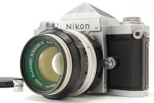 NEAR MINT Nikon F Eye Level silver 35mm SLR Film Camera w/50mm F/1.4 Lens